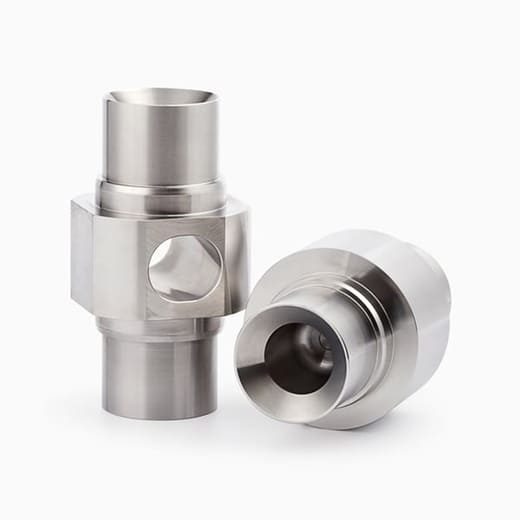 CNC machined stainless steel valve body made from Stainless Steel 304