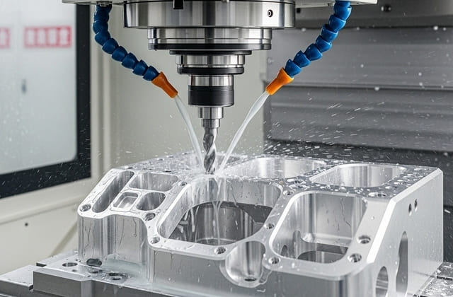 5-axis CNC machining aluminum robotic component with bores pockets and lightweight cutouts