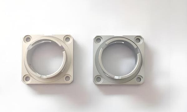 Bead blasted CNC machined aluminum parts with uniform matte satin surface texture