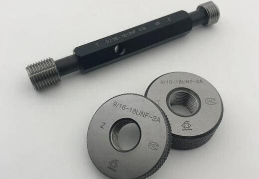 Thread gauges plug gauges and ring gauges checking CNC machined threaded features