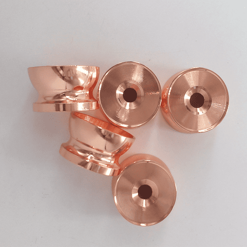 CNC machined copper material sample