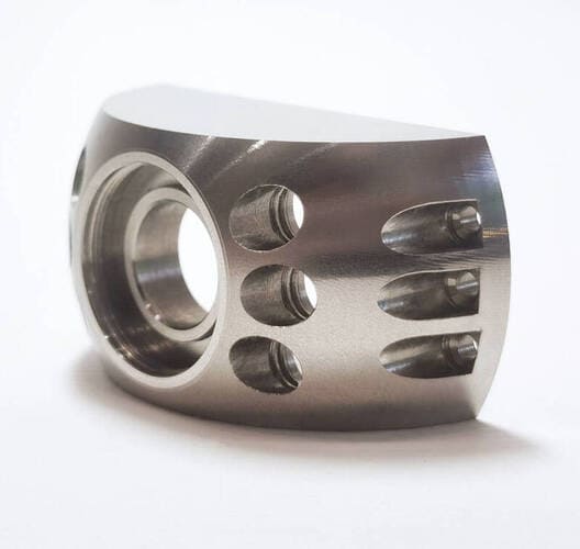 CNC machined titanium material sample