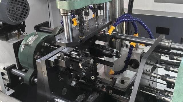 Swiss CNC turning machine manufacturing small diameter precision components